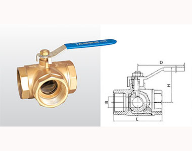 埃美柯三通球閥(L型)結構圖